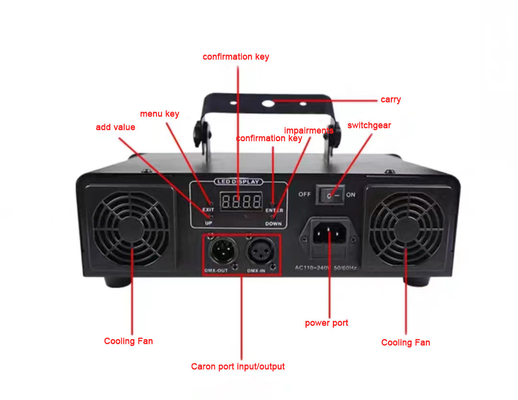 DMX 3d tubo verticale Full Color Animation luci laser per eseguire 4W LED 80 Rohs 50000